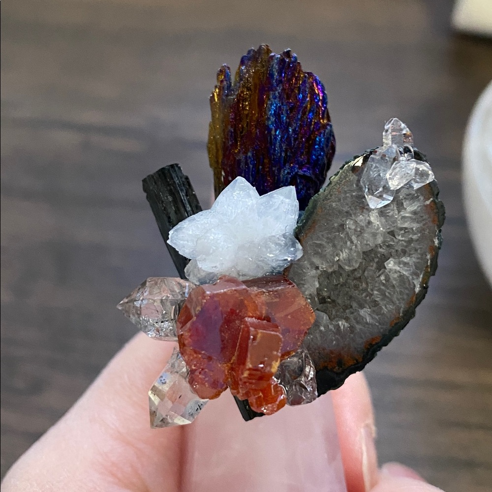 Adjustable Raw Crystal Statement Ring • Luxury Natural Druzy Chunky Stone Ring